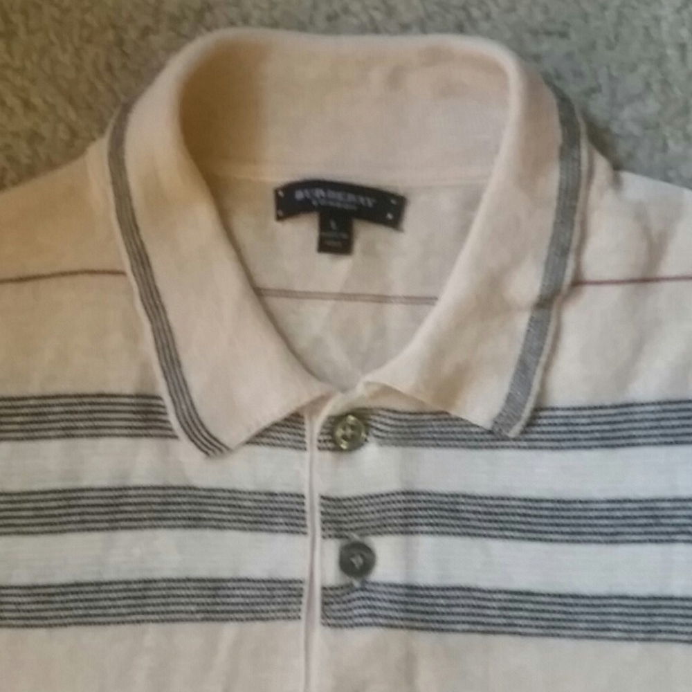 Burberry London lightweight Men's Knit Polo Shirt - Picture 2 of 4